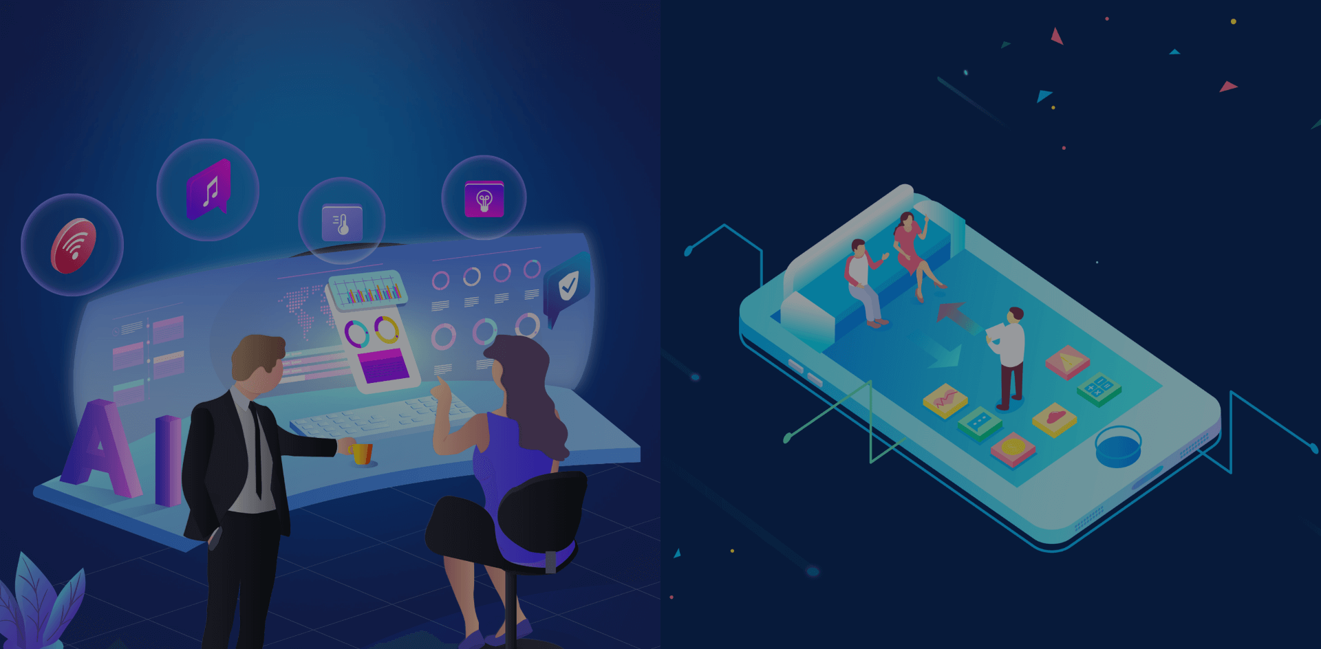 左邊：公眾號、右邊：小程序