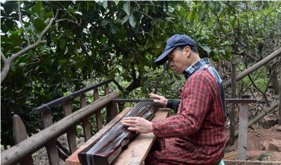 老人藏山里造古琴 似現實版掃地僧